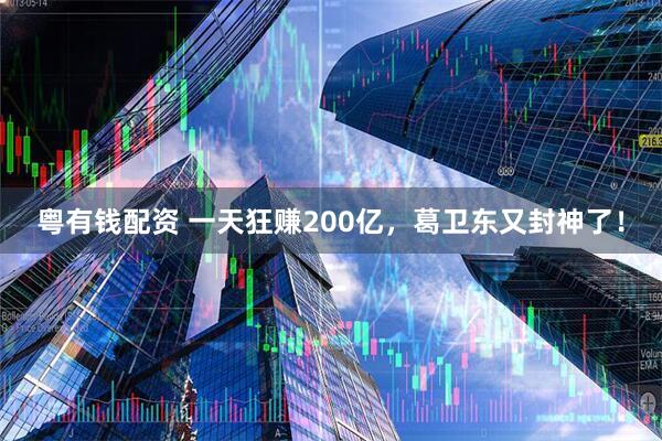 粤有钱配资 一天狂赚200亿，葛卫东又封神了！